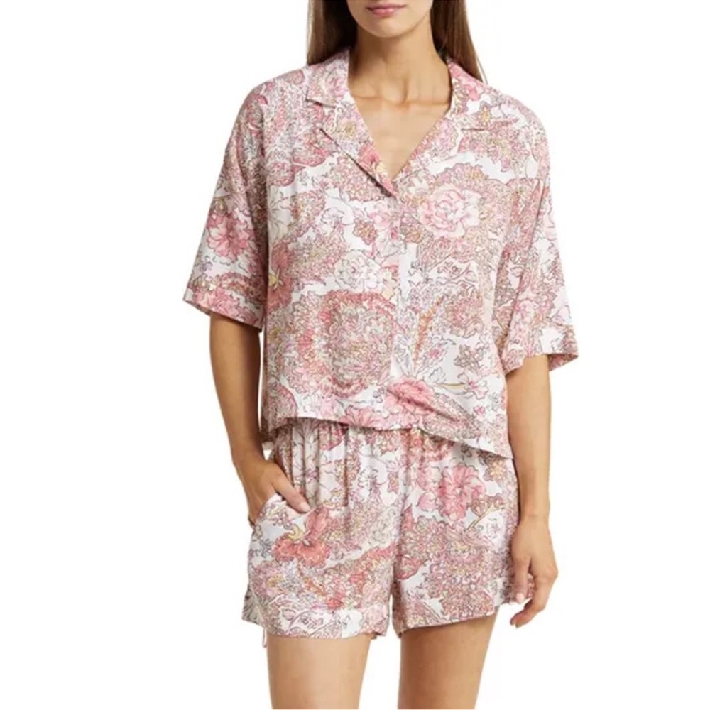 Papinelle Ella Boxer Short Pajamas Set Floral Size X-Large